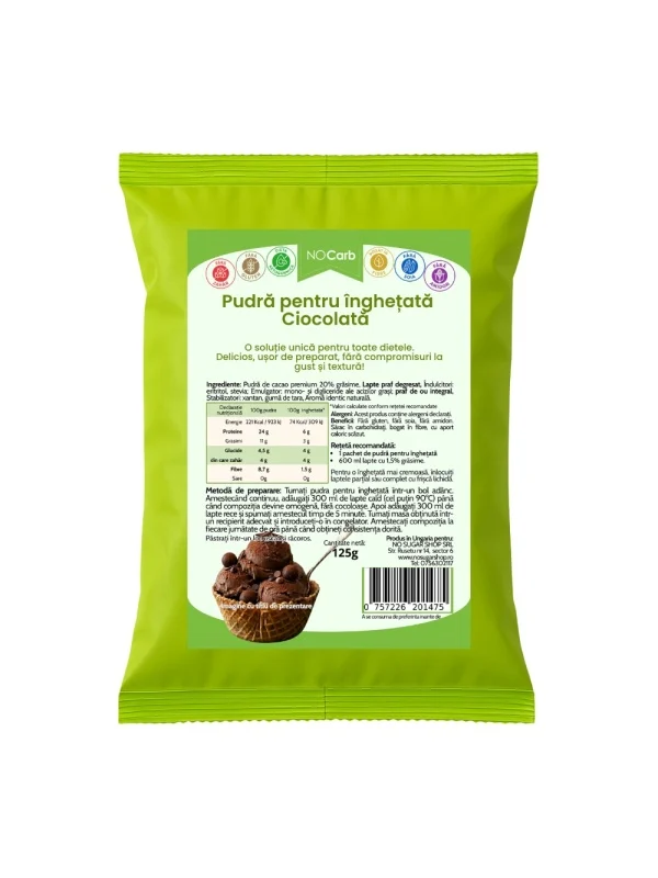 6368 Mix per Gelato in polvere al Cioccolato con stevia
